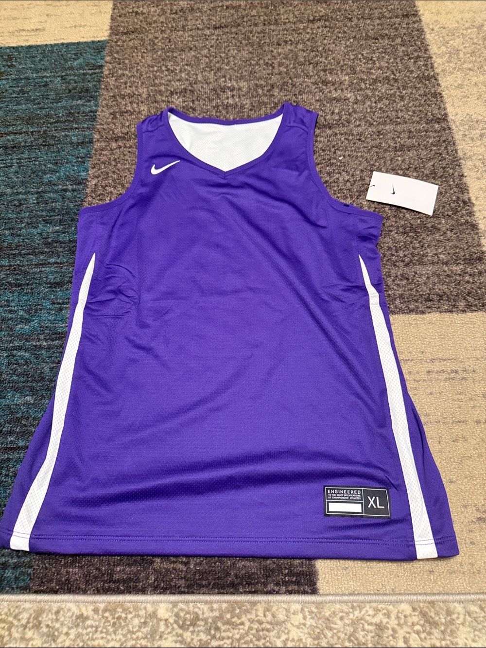 Nike Kids  Purple Basketball Jersey with White Accents Reversible XL